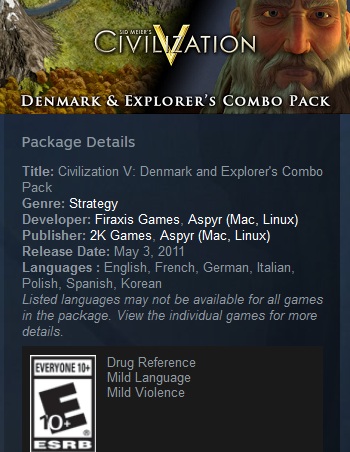 Civilization V: Denmark and Explorer's Combo Pack Steam - Click Image to Close
